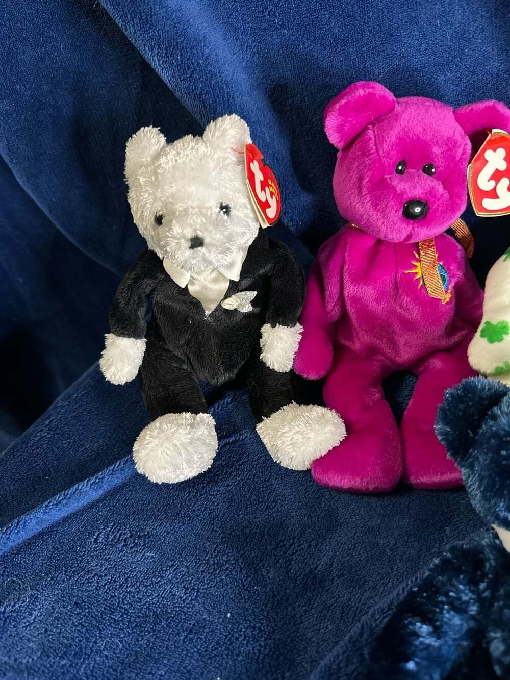 Lot of 8 Ty Beanie Babies: Millennium, Erin, Wise, The Groom, MOM 2004, Snowgirl